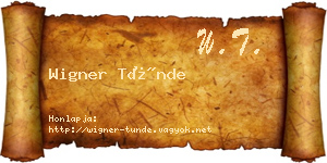 Wigner Tünde névjegykártya